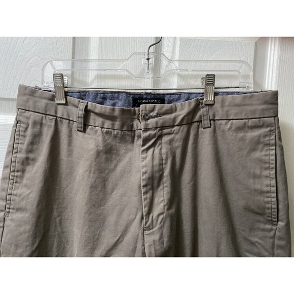 Banana Republic Chino Pants Gavin Men's 34x30 Green Straight Leg Cotton Mid Rise - Picture 4 of 7